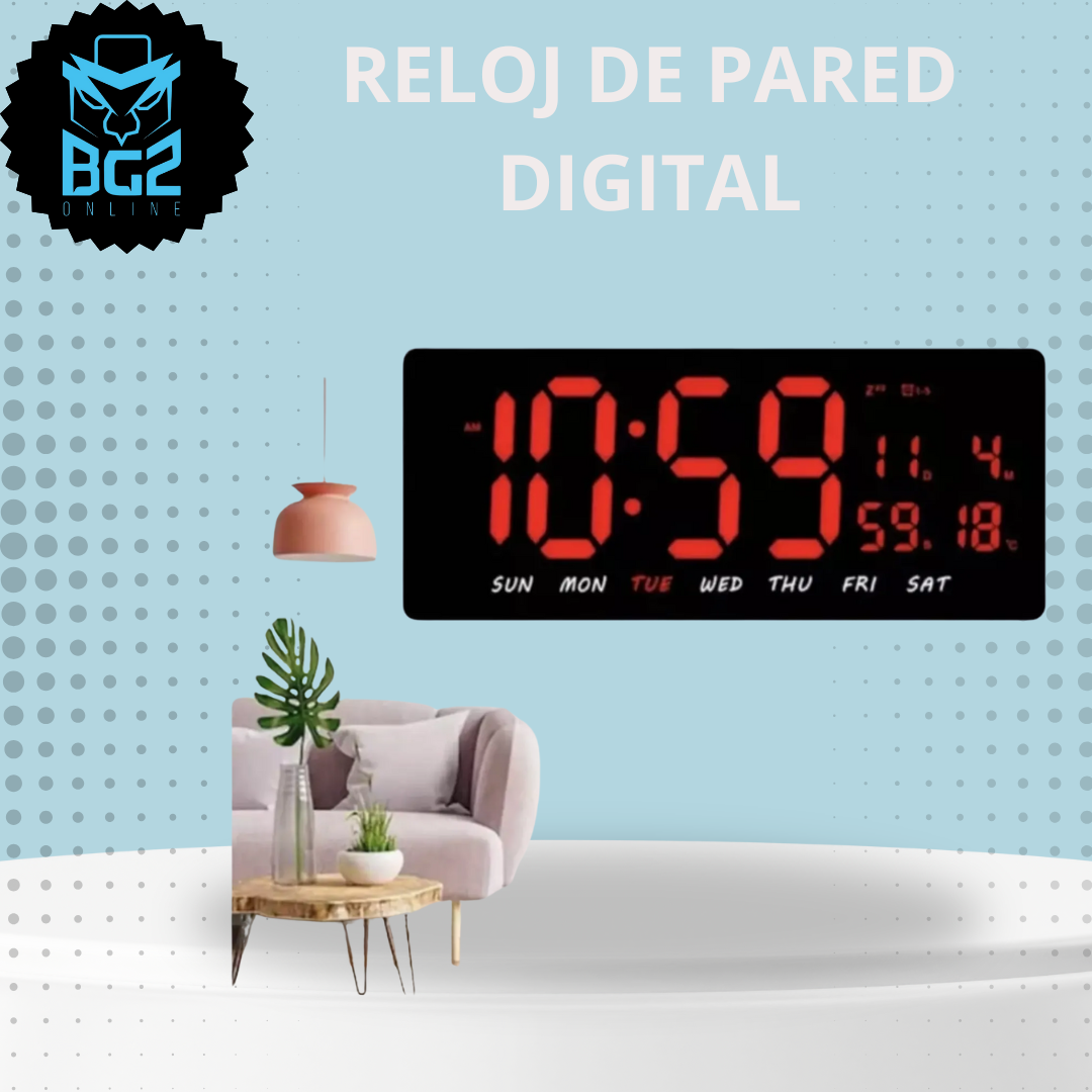 RELOJ LED CALENDARIO DE PARED